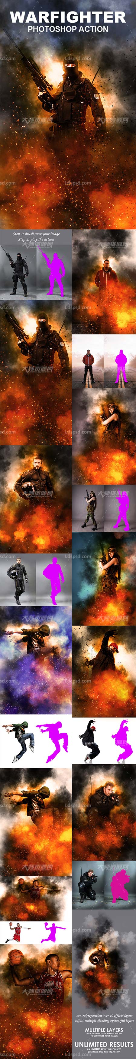 Warfighter Photoshop Action,极品PS动作－死亡之光